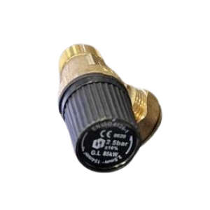 Veiligheidsventiel R20 buitendraad x 22mm klemring, 2,5bar